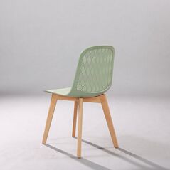 Ghế tựa Rombi lưng nhựa chân gỗ