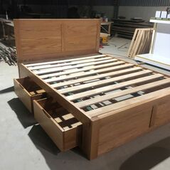 Giường ngăn kéo Cuba gỗ sồi