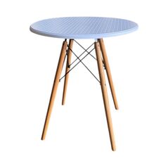 Bàn café Eiffel mặt nhựa chân gỗ