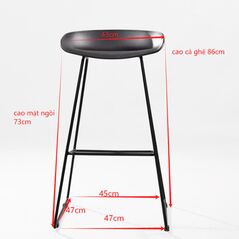 Ghế bar Ski lưng nhựa chân thép