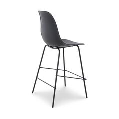 Ghế bar Eames lưng nhựa chân thép
