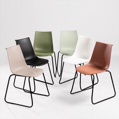 Ghế tựa Amelie 02 lưng nhựa chân thép