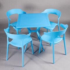 Bộ bàn vuông 2-4 ghế Iris 01 nhựa PP