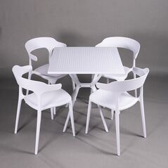 Bộ bàn vuông 2-4 ghế Iris 01 nhựa PP