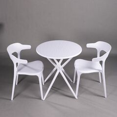 Bộ bàn tròn 2-4 ghế Iris 01 nhựa PP