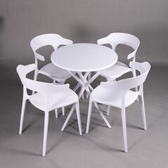 Bộ bàn tròn 2-4 ghế Iris 01 nhựa PP