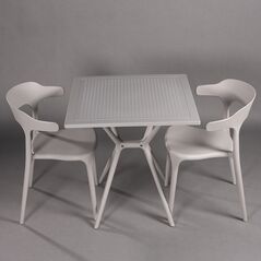 Bộ bàn vuông 2-4 ghế Iris 01 nhựa PP