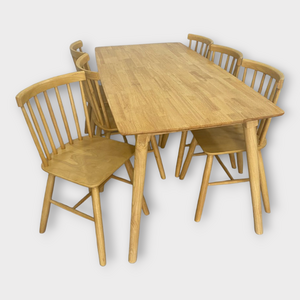 Bộ bàn ăn mặt gỗ 4-6-8 ghế Pinnstol Alpha
