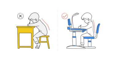 Cách chọn bàn ghế học sinh và cách ngồi học đúng cho bé