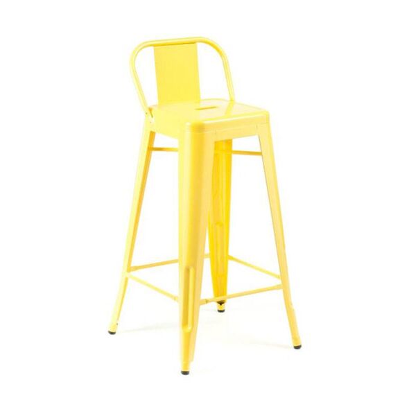 Ghế bar tolix lưng thấp màu vàng