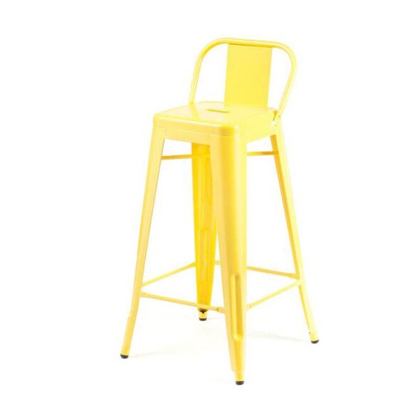 Ghế bar Tolix lưng thấp màu vàng 2