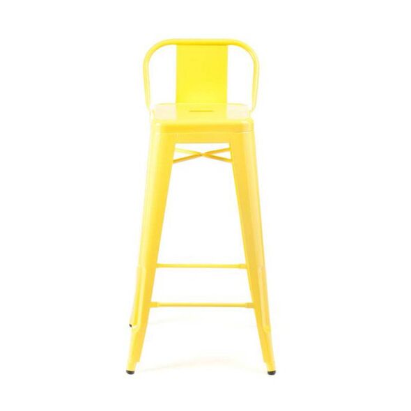 Ghế bar Tolix lưng thấp màu vàng 3