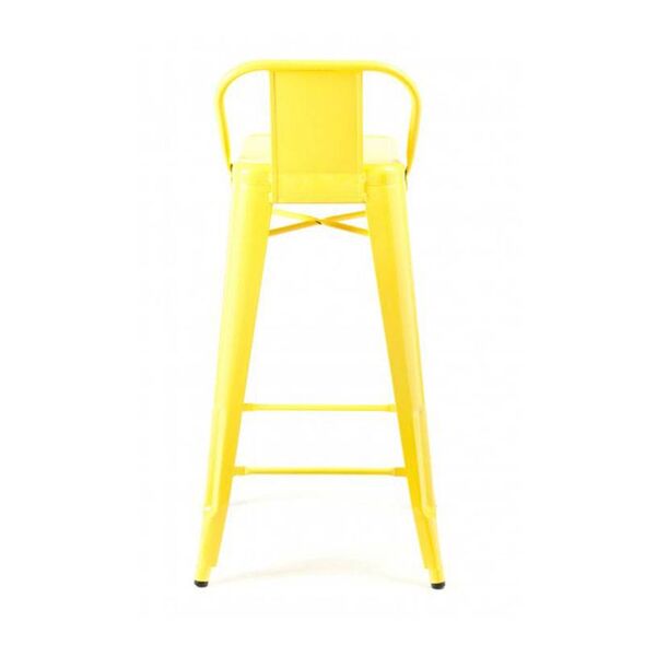 Ghế bar Tolix lưng thấp màu vàng 4