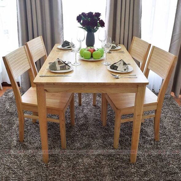 Bộ bàn ăn 4 ghế Gumi màu tự nhiên