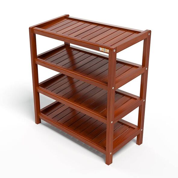 Kệ dép 4 tầng IB463 gỗ cao su màu cánh gián
