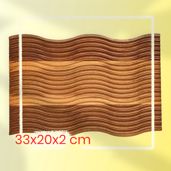 Khay gỗ xẻ rãnh hình sóng D01049
