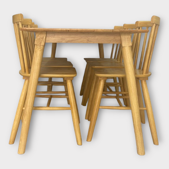 Bộ bàn ăn mặt gỗ 4-6-8 ghế Pinnstol Alpha