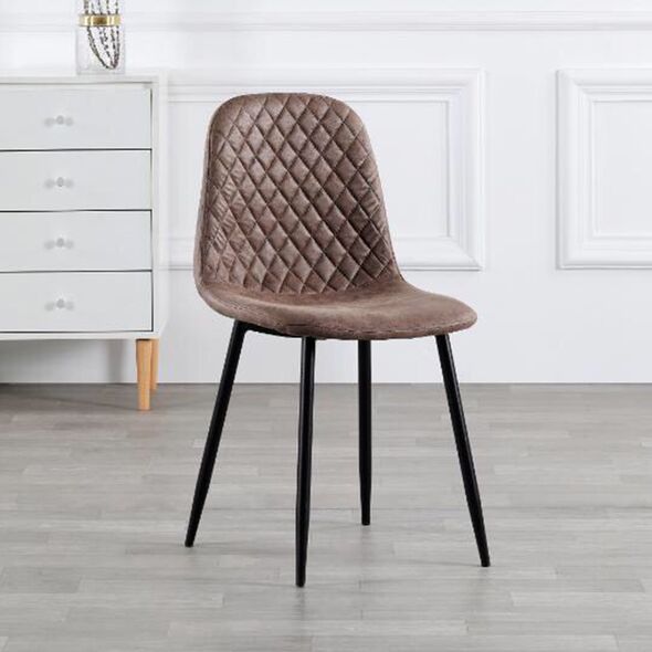 Ghế bọc vải giả da may chần Pul chân thép