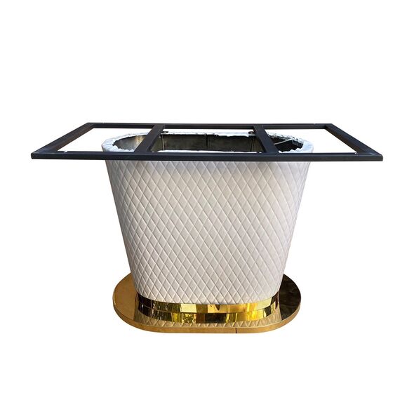 Bàn ăn Gardi chân thép bọc da