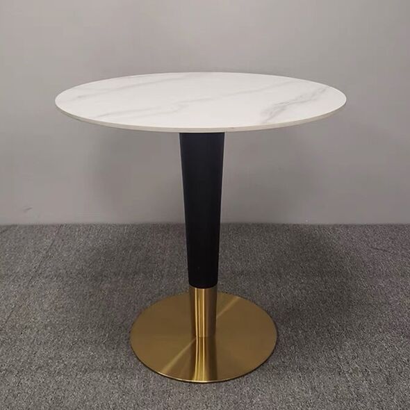 Bàn tròn Lynda chân côn bọc inox