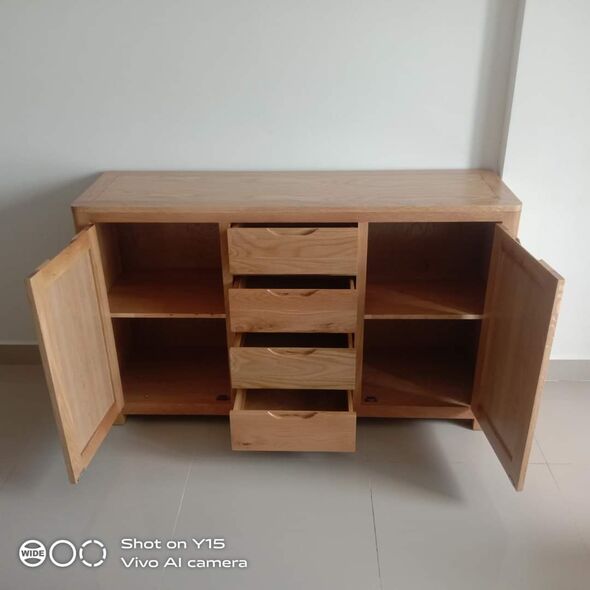 Tủ trữ đồ 3 cánh Romsey gỗ sồi
