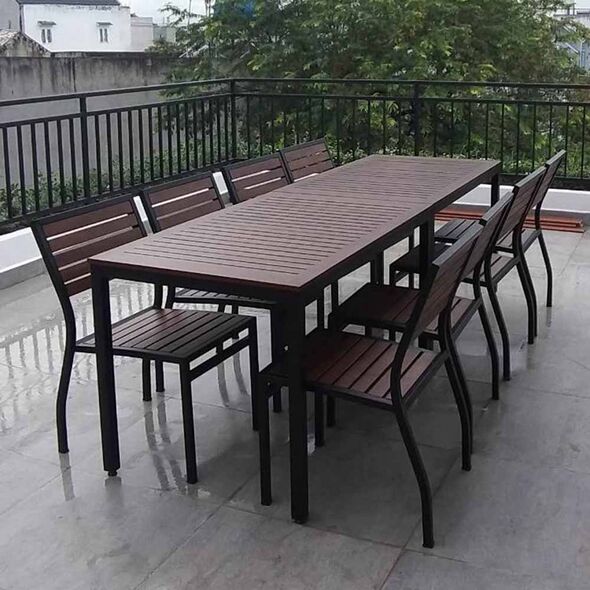 Bàn ăn chân sắt Stacking