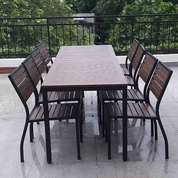 Bàn ăn chân sắt Stacking