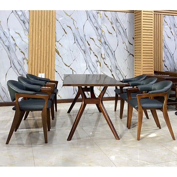 Bộ bàn ăn 4-6 ghế Monzo gỗ Ash