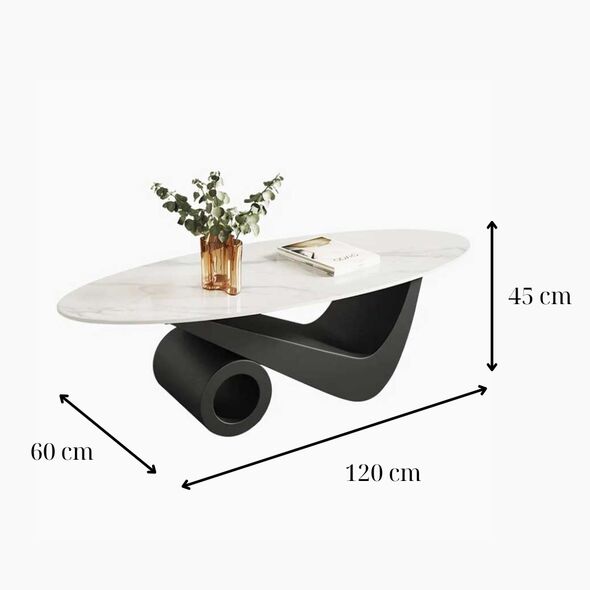 Bàn trà V.O mặt elip