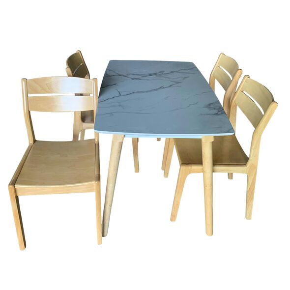 Bộ bàn ăn mặt vân đá 4-6 ghế Vega
