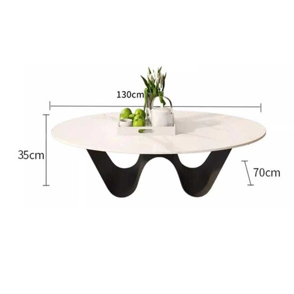 Bàn trà Wave mặt elip