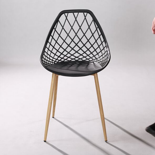 Ghế nhựa Fusia chân thép giả gỗ