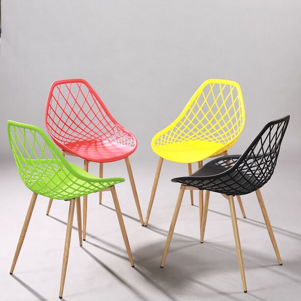 Ghế nhựa Fusia chân thép giả gỗ