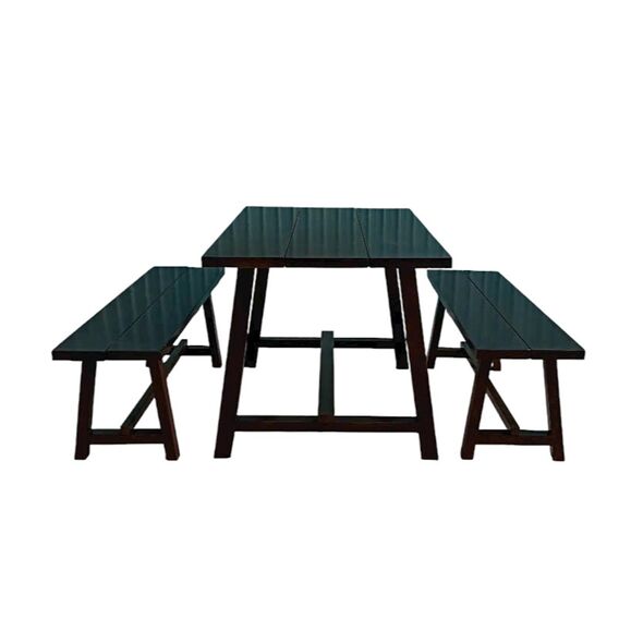 Bộ bàn ghế băng 1m4 Anker gỗ cao su