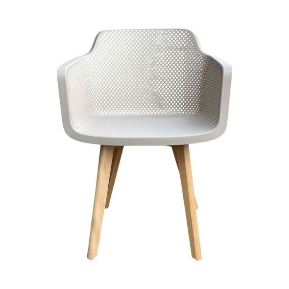 Ghế tựa Narnia lưng nhựa chân gỗ