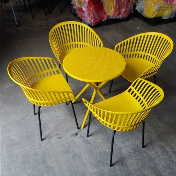 Ghế tựa Calipso lưng nhựa chân thép