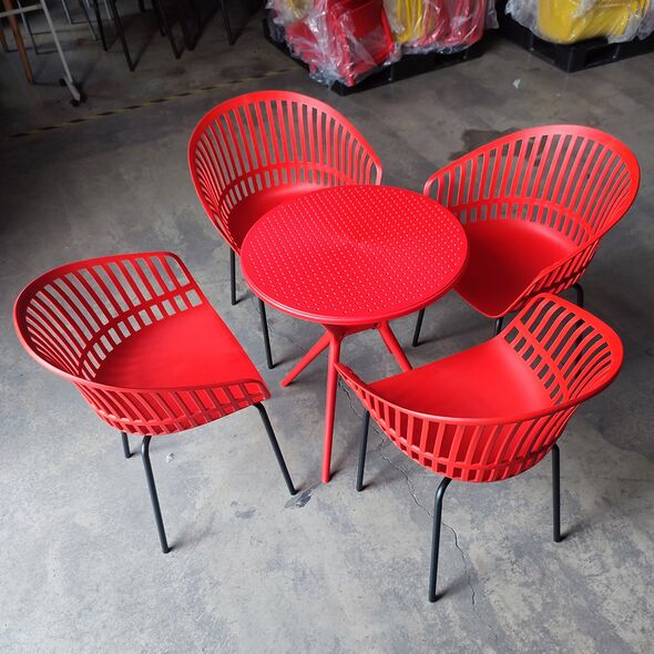 Ghế tựa Calipso lưng nhựa chân thép