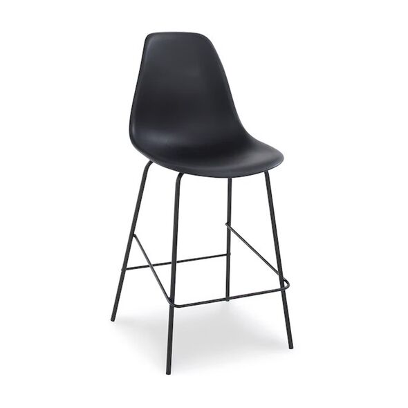 Ghế bar Eames lưng nhựa chân thép
