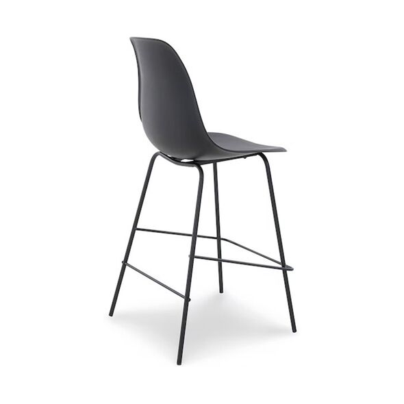 Ghế bar Eames lưng nhựa chân thép
