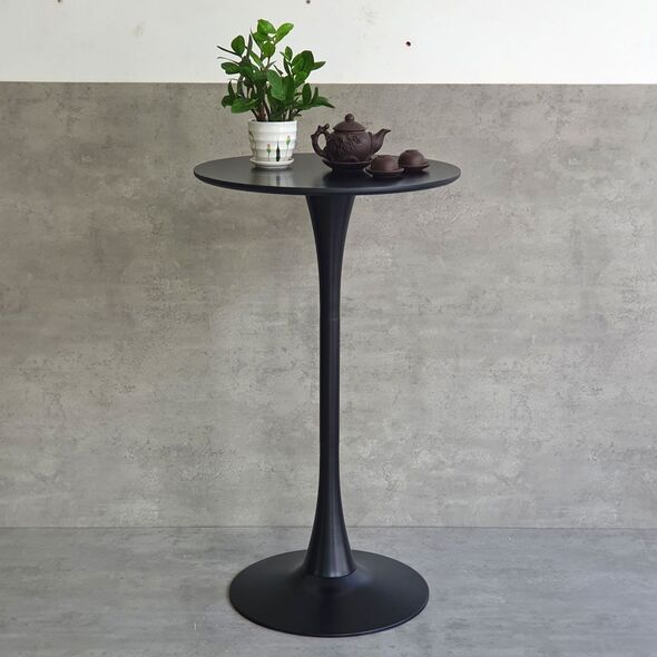 Bàn bar chân thép Tulip mặt gỗ