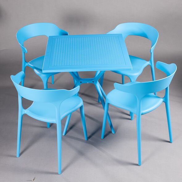 Bộ bàn vuông 2-4 ghế Iris 01 nhựa PP