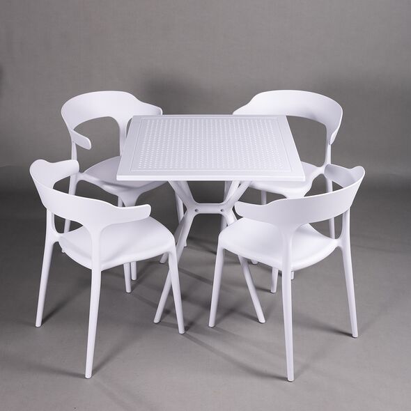Bộ bàn vuông 2-4 ghế Iris 01 nhựa PP