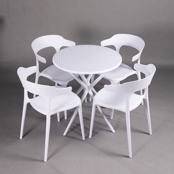 Bộ bàn tròn 2-4 ghế Iris 01 nhựa PP