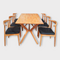 Bộ bàn ăn mặt gỗ Mondrian 4-6-8 ghế Bull